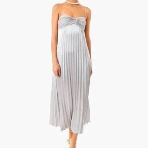 Rebecca Taylor Lamé Pleated Dress